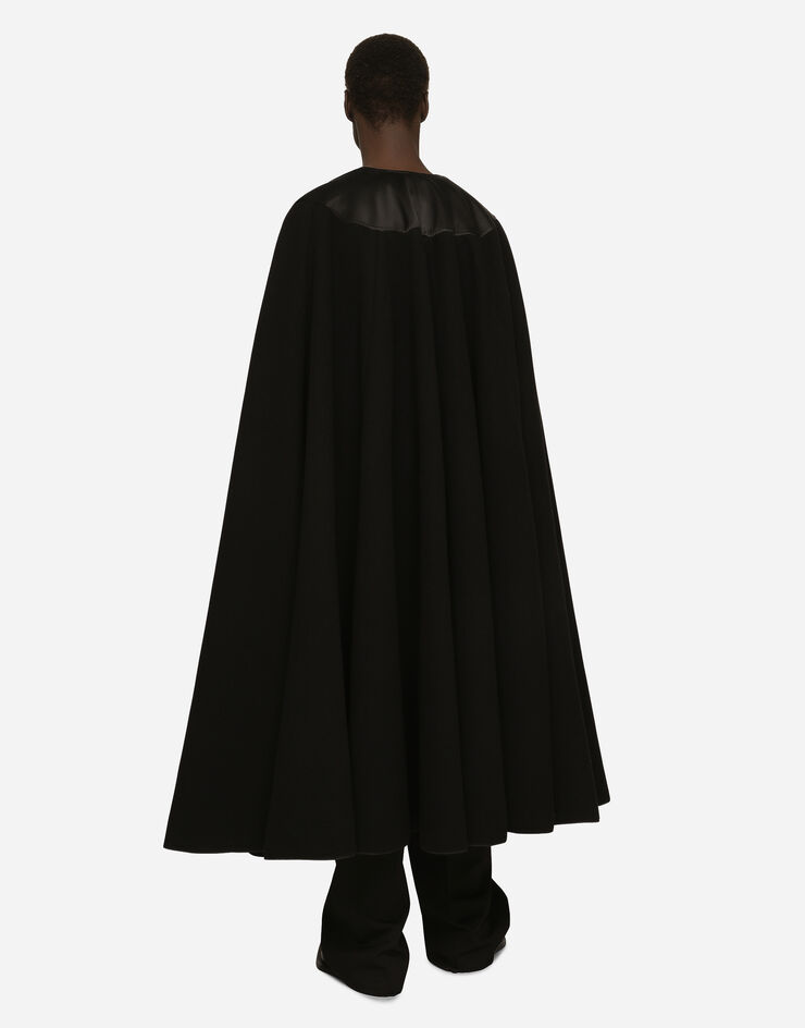 Dolce&Gabbana Double wool baize cape Black G040KTGG895