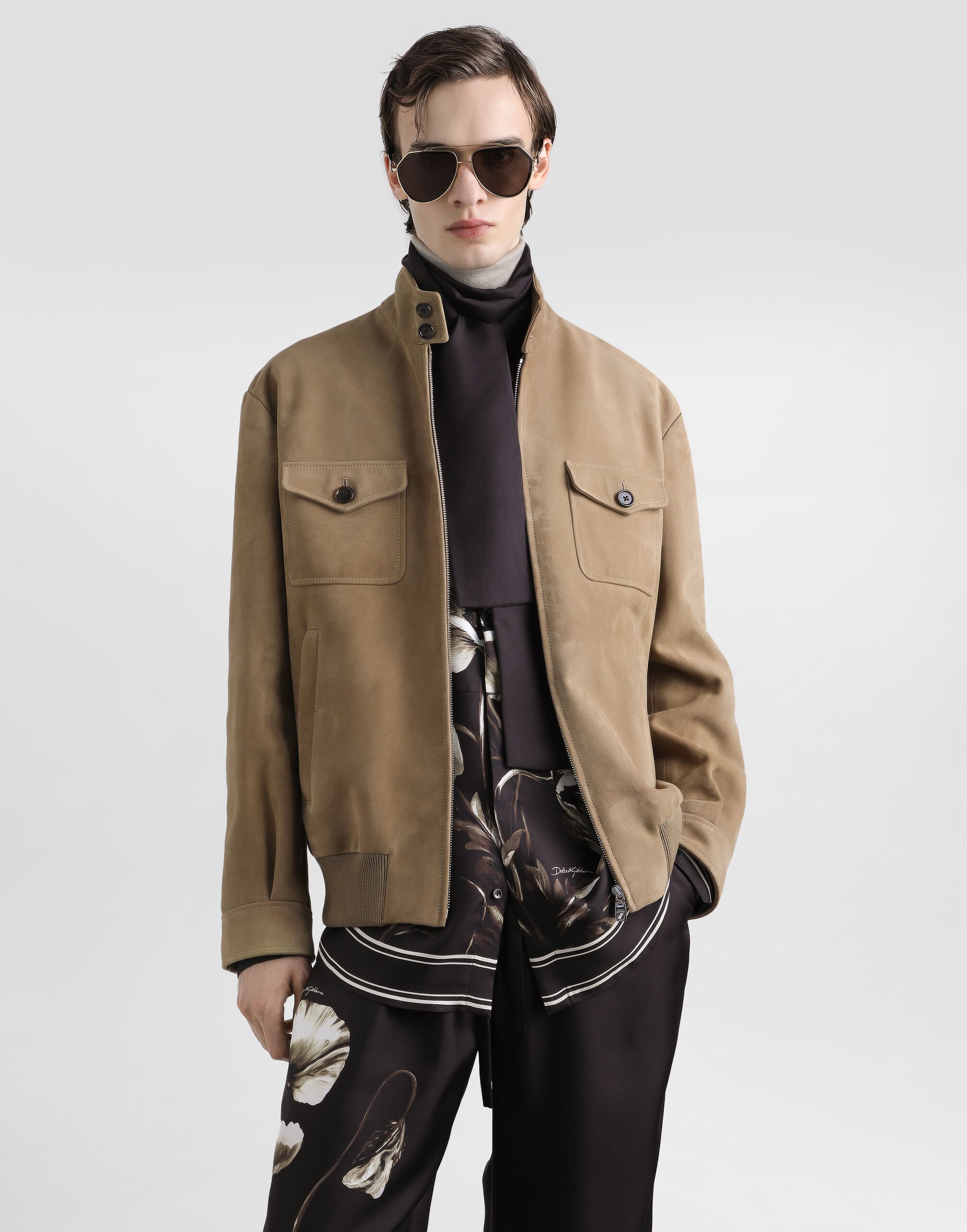 Beigeのメンズ スエード ジャケット | Dolce&Gabbana®