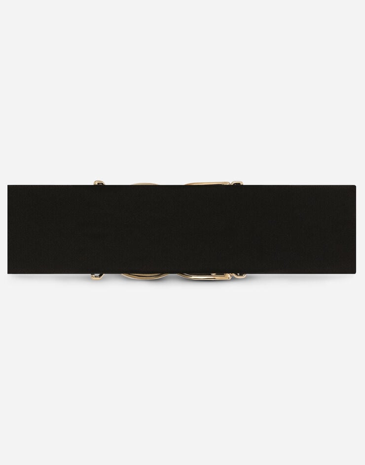 Dolce & Gabbana Elasticated belt with crystal DG buckle Schwarz BE1524AY650