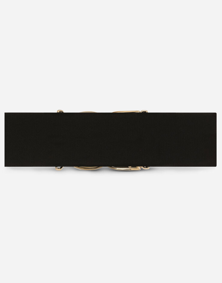 Dolce & Gabbana Elasticated belt with crystal DG buckle Black BE1524AY650