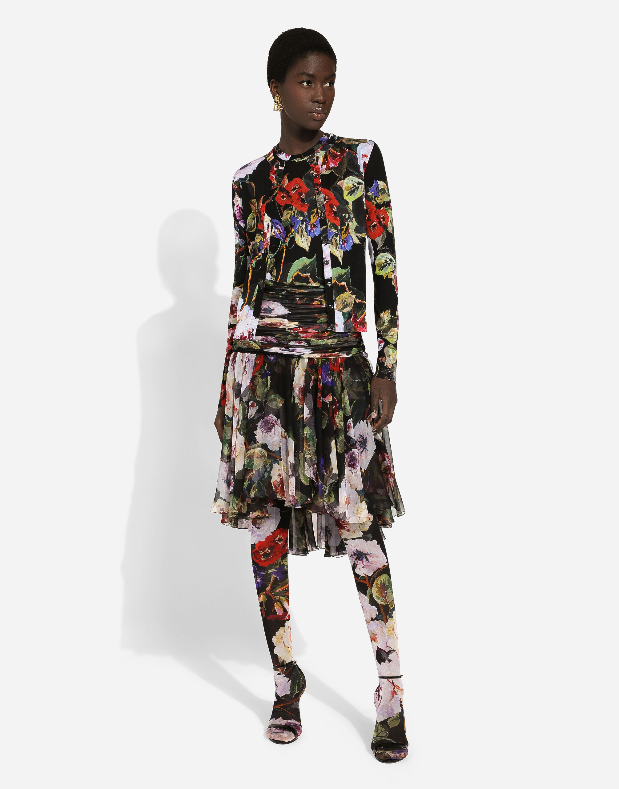 Floral silk cardigan online