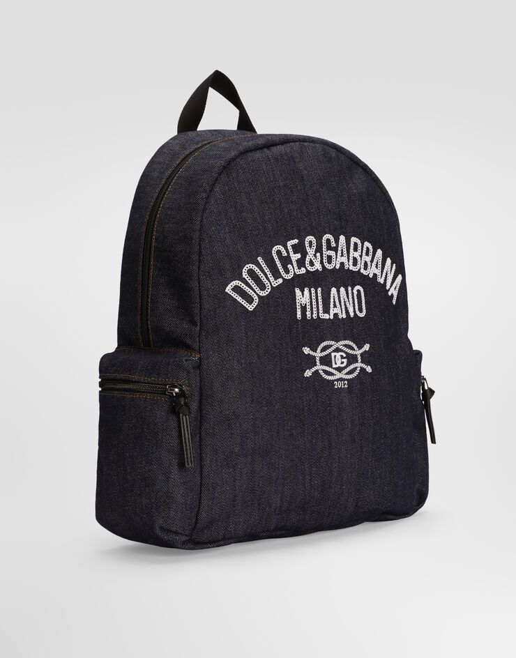 Dolce & Gabbana Mochila en denim con logo Dolce & Gabbana Mochila en denim con logo Blue EM0122A3M27