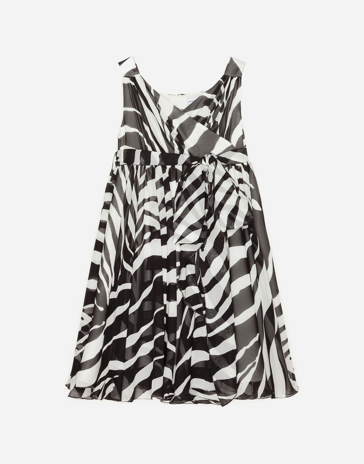Dolce & Gabbana MIDI DRESS IN STRETCH GEORGETTE WITH ZEBRA PRINT STAMPA ANIMALIER L52DL3IS1D0