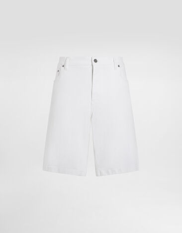 Dolce & Gabbana White stretch denim shorts Multicolor G9NL5DG8GW9