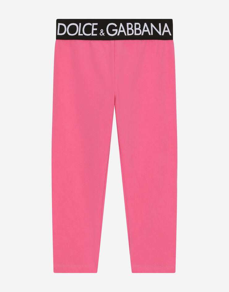 Dolce & Gabbana Легинсы из интерлока с фирменной резинкой розовый L5JP3JG7F9G
