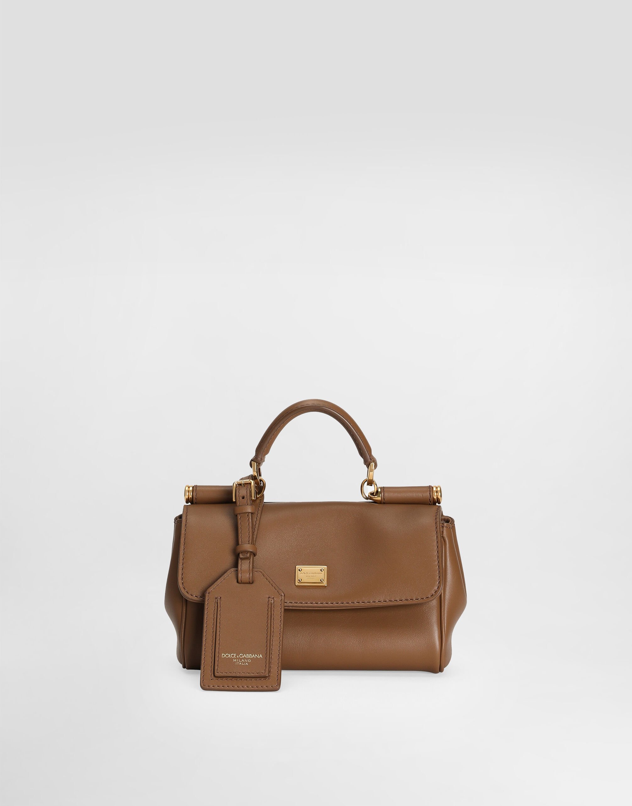 Mini My Sicily handbag in plongé calfskin in Brown for Women
