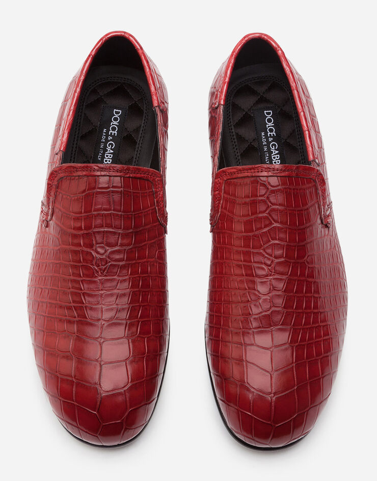Dolce & Gabbana Crocodile nappa slip-on shoes ROUGE A50216A2354