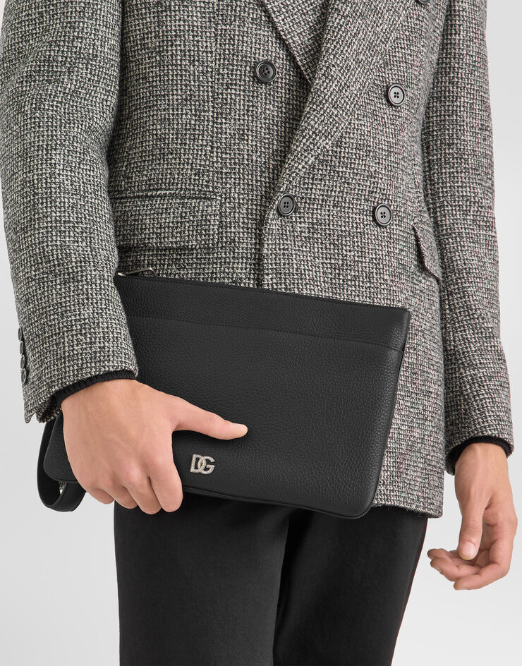Dolce & Gabbana 小牛皮洗漱包 饰以logo 黑 BP3294A0370