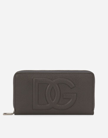 Dolce & Gabbana محفظة DG Logo بسحاب دائري رمادي BP1672AT489