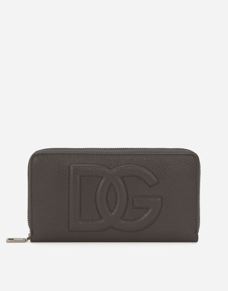 Dolce & Gabbana محفظة DG Logo بسحاب دائري رمادي BP1672AT489