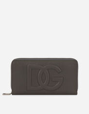 Dolce & Gabbana Portefeuille à contour zippé DG Logo Noir GH706ZGH892