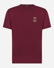 Dolce&Gabbana Cotton T-shirt with embroidery Bordeaux G8LZ1ZG7WUR