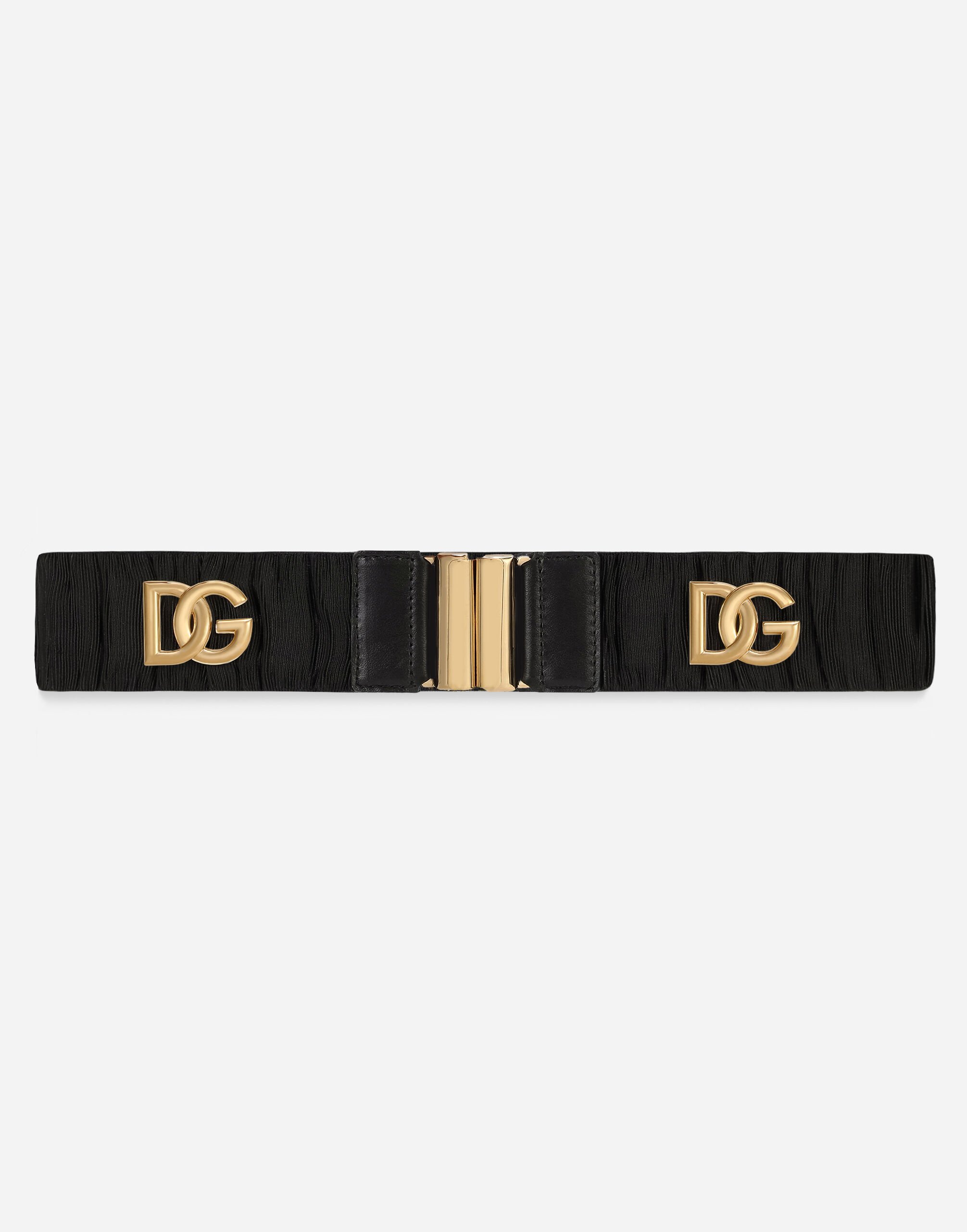 Dolce & Gabbana Stretch band belt with DG logo Black BE1446AW576