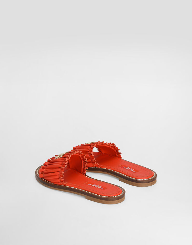 Dolce & Gabbana Flat nappa leather slippers Orange D11373A1850