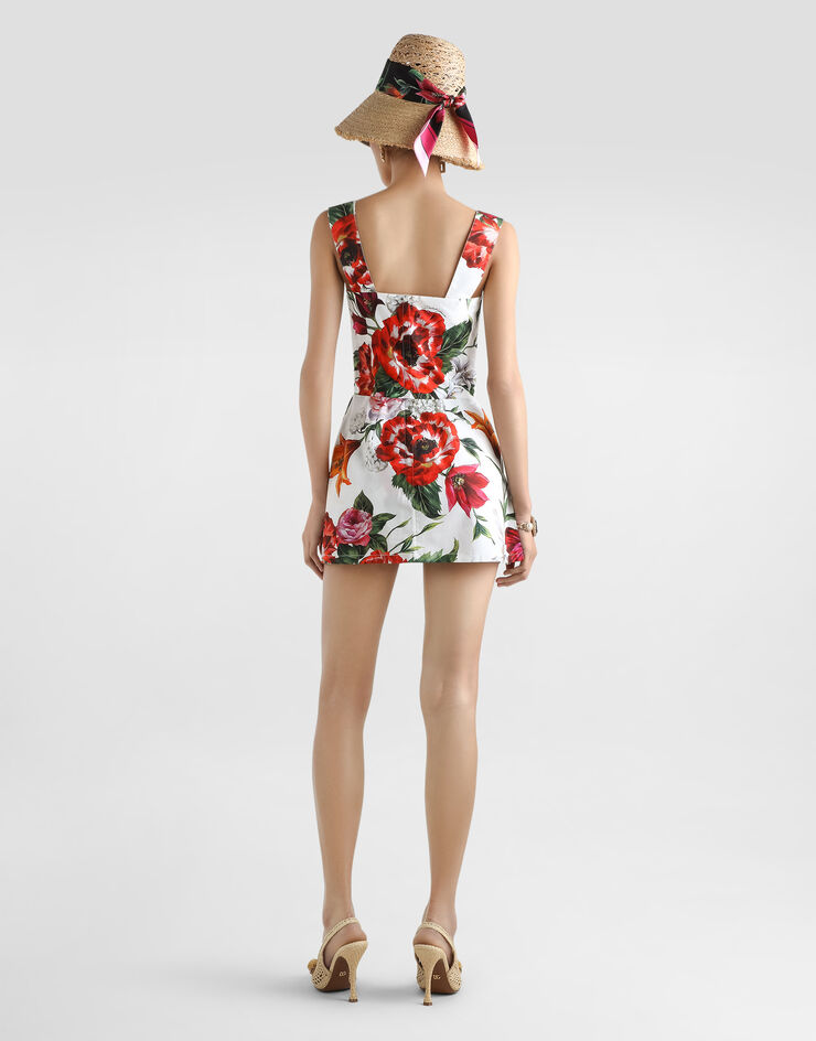 Dolce & Gabbana Flower-print poplin top Print F7BB8THS5TQ