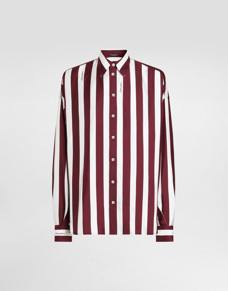 Dolce & Gabbana Striped silk twill shirt Multicolor G5OF5TIS1YC