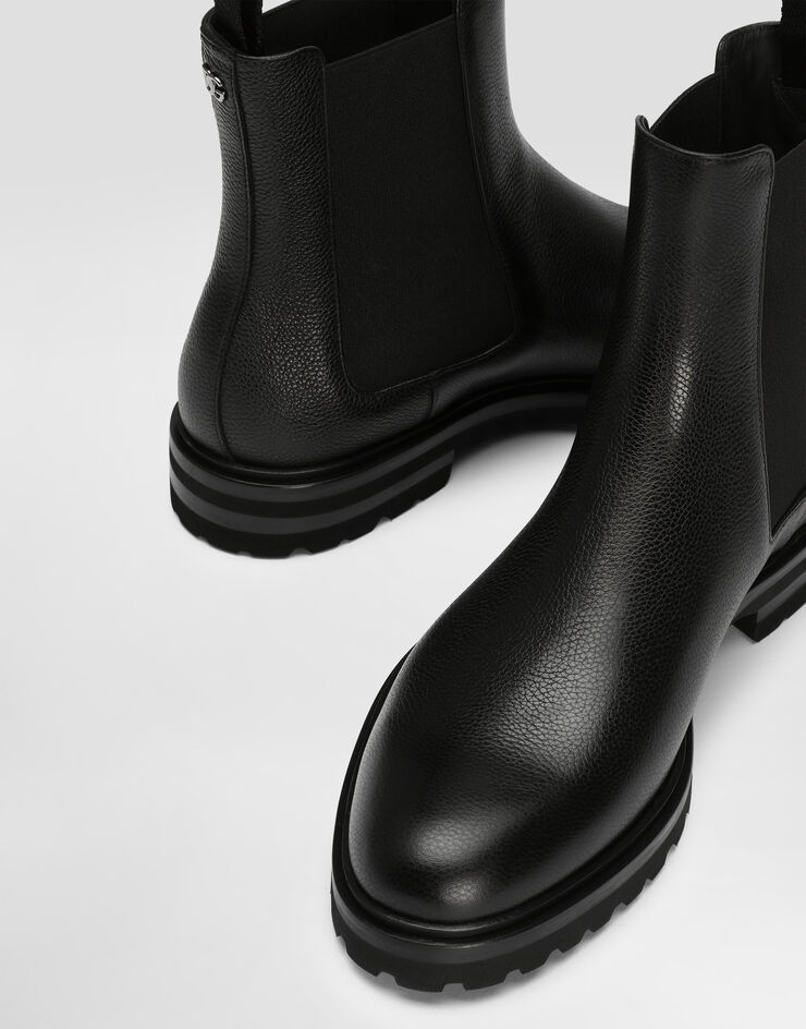 Dolce & Gabbana Grainy calfskin ankle boots Black A60606A9P45
