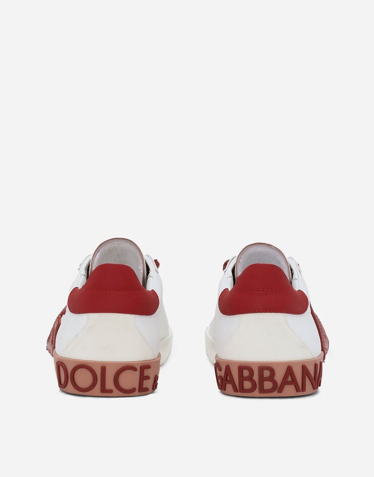 Dolce & Gabbana Sneaker Portofino Vintage aus Kalbsleder Weiss CK2203AR028