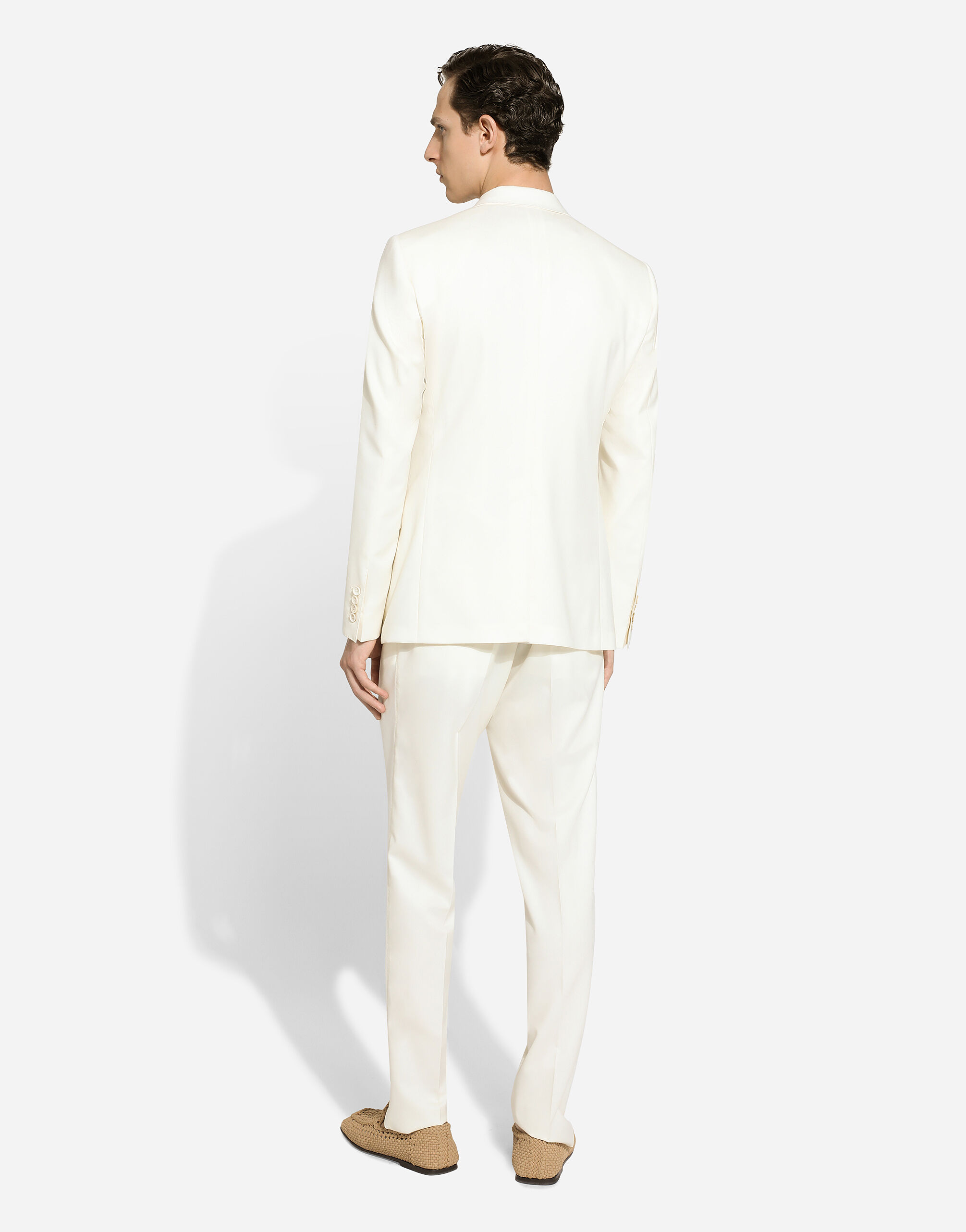Silk jacquard round-neck sweater with DG logo in White for Men