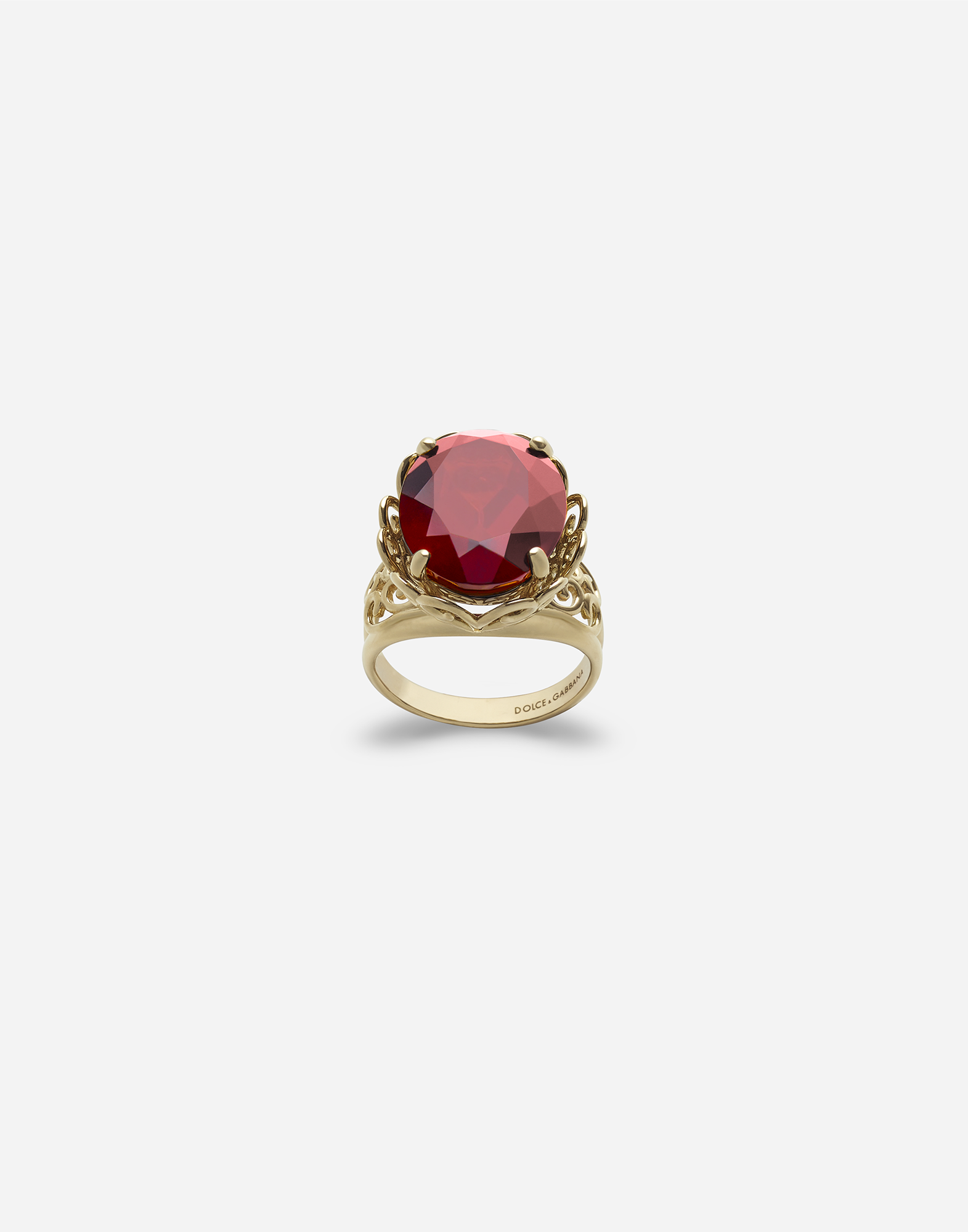 Dolce & Gabbana Gold ring with precious stone Gold WRMR1GWMIXU