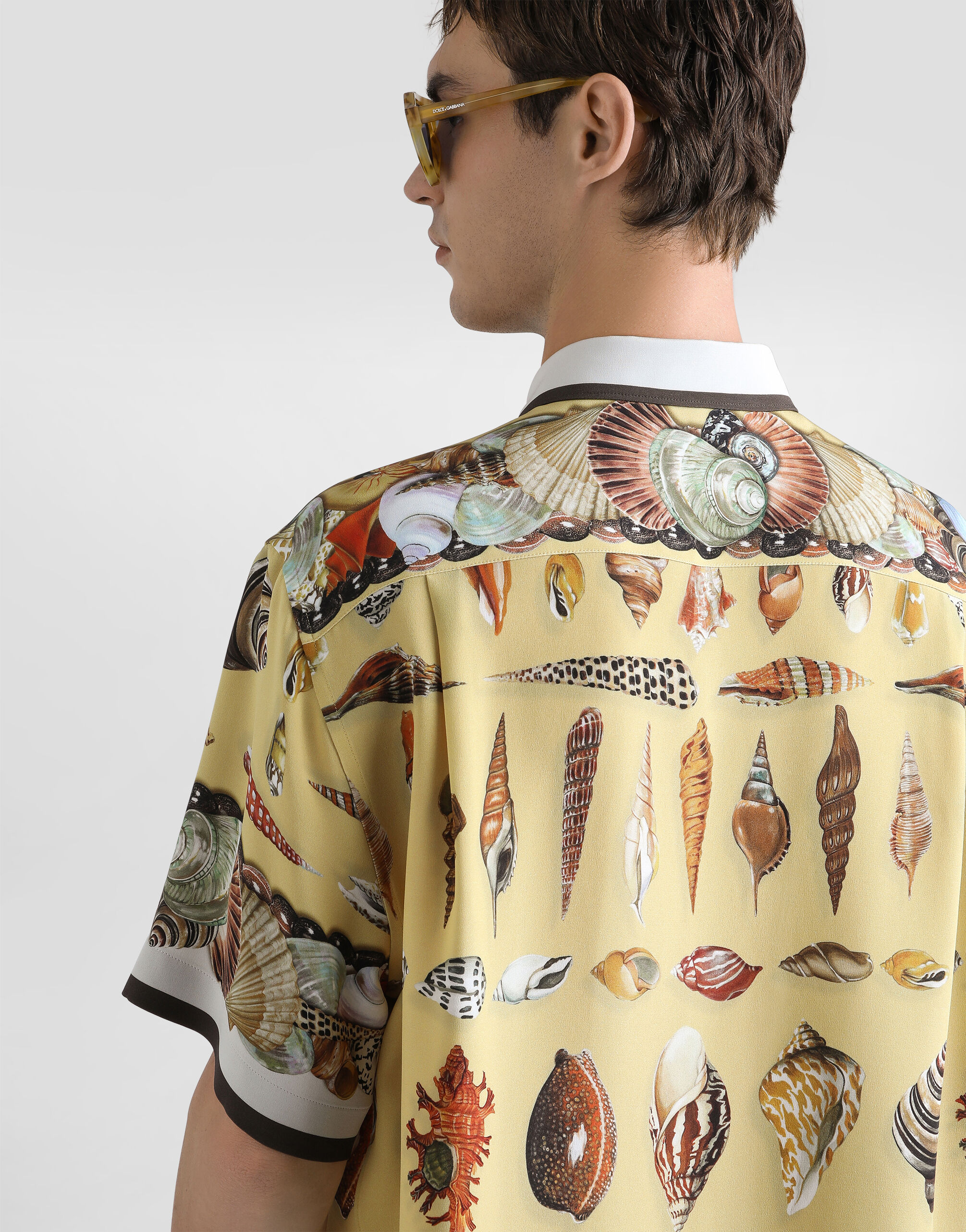 Shell-print marocaine crêpe hawaii shirt in Multicolor for Men