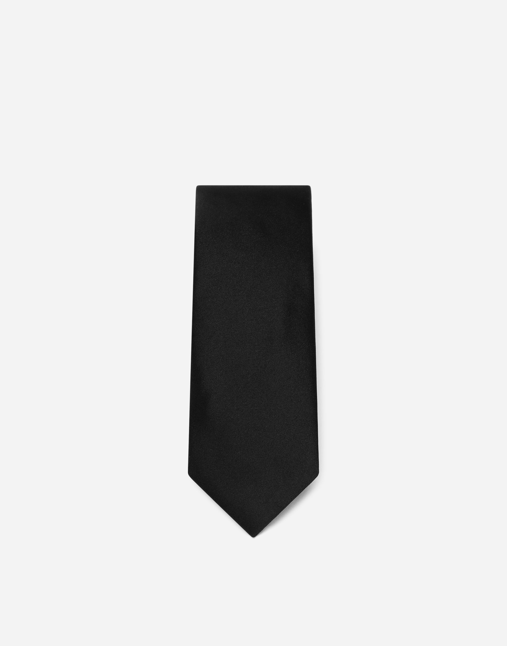 【極美品】DOLCE&GABBANA ALL BLACK SILK TIE Silk satin Martini tie in Black for Men | Dolce&Gabbana® US