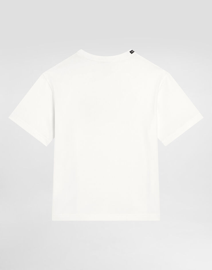 Dolce & Gabbana T-Shirt aus Jersey mit DG-Logo Weiss L4JTHVG7O0P