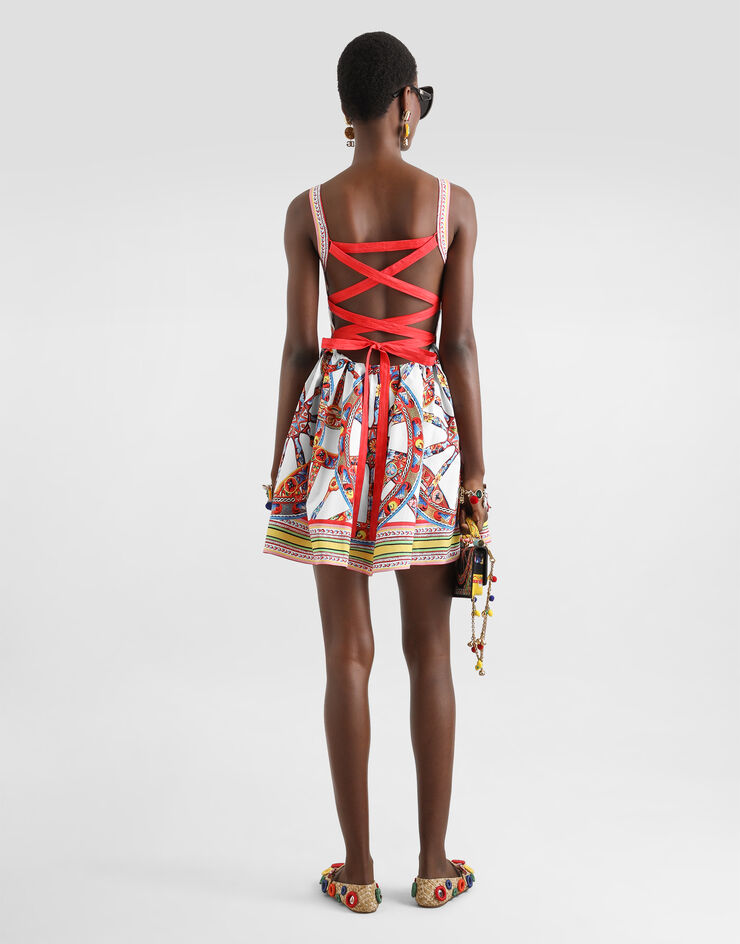Dolce & Gabbana Carretto-print poplin midi dress Multicolor F615WTGDDTE