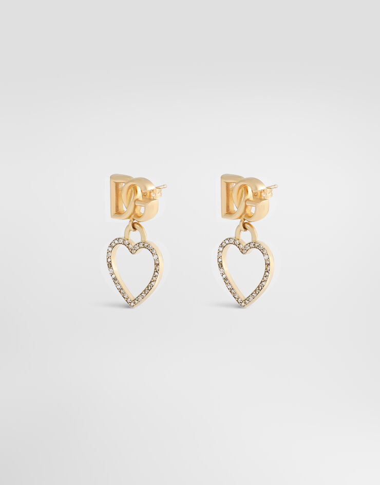 Dolce & Gabbana DG logo and heart stud earrings Dolce & Gabbana DG logo and heart stud earrings Gold WER6I2W1111
