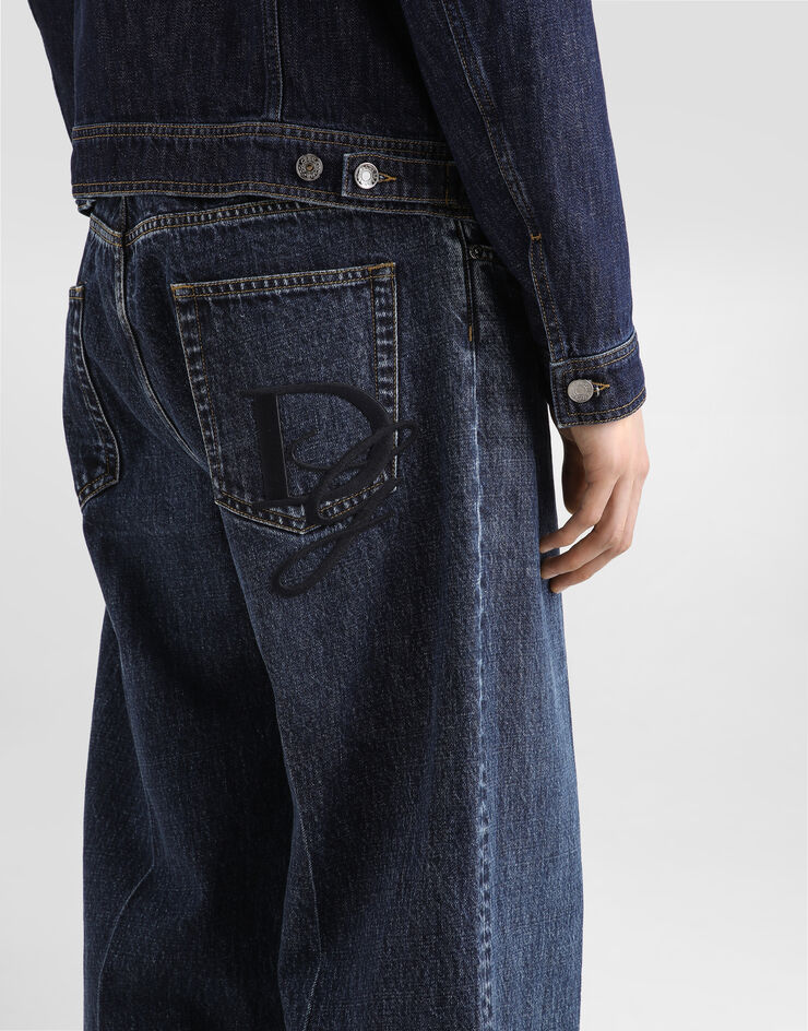 Dolce & Gabbana 徽标刺绣棉质廓形牛仔裤 多色 GWVNXZG8MU3