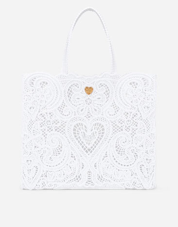 Dolce&Gabbana Large cordonetto lace Beatrice shopper White BB6957AW717