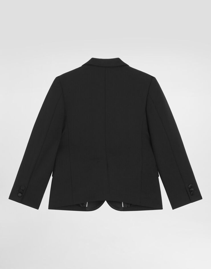 Dolce & Gabbana Chaqueta de botonadura sencilla de sarga bielástica Black L41J89G7PQI