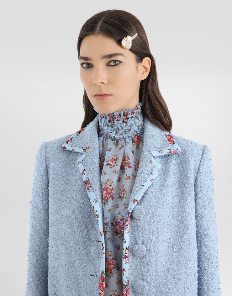 Dolce & Gabbana Single-breasted rachel basketweave jacket Purple F27IDTHUMWJ