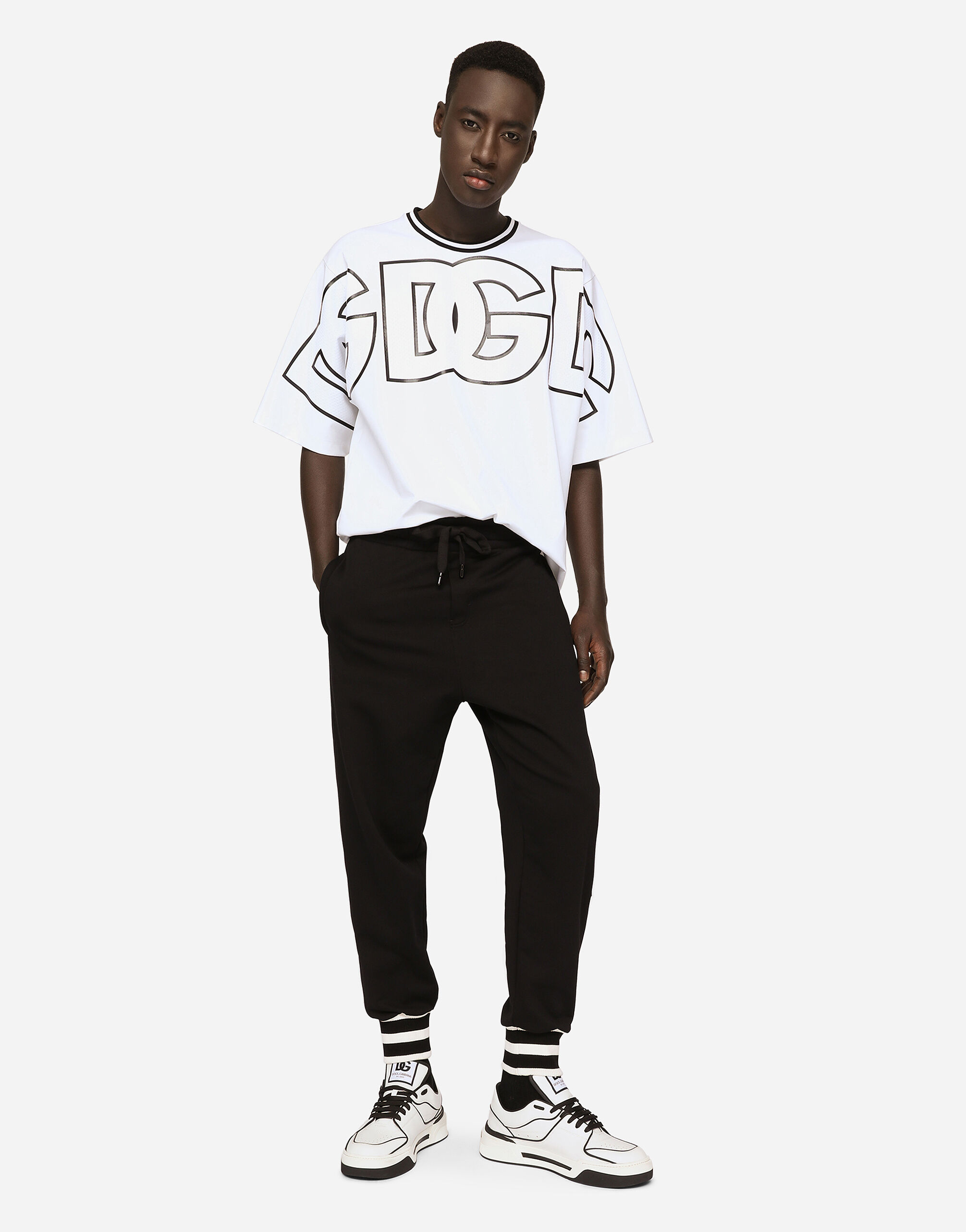 Technical jersey T-shirt with DG print in White for Men