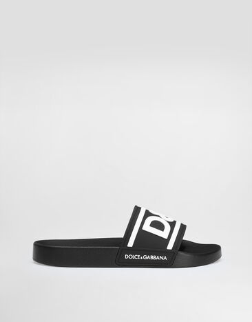 Dolce & Gabbana Rubber beachwear sliders with DG logo Multicolor CS2072AQ858
