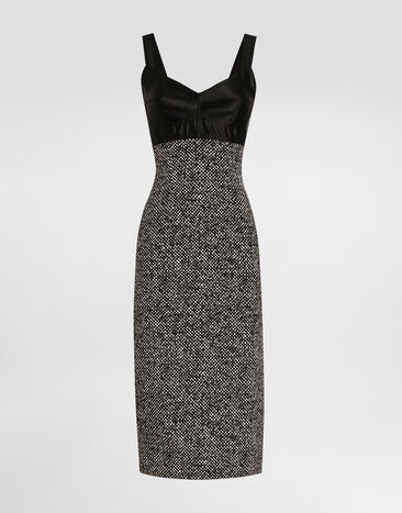 Dolce & Gabbana Heavy crêpe dress with damier print Multicolor F6TVSTFSA73