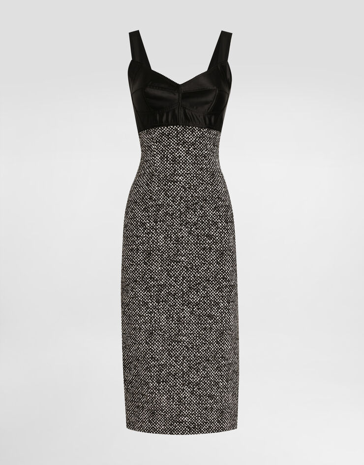 Dolce & Gabbana Heavy crêpe dress with damier print Multicolor F6TVSTFSA73