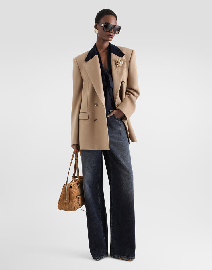 Dolce & Gabbana Double-breasted cashmere jacket Dolce & Gabbana Double-breasted cashmere jacket Beige F2JAETFU2D1