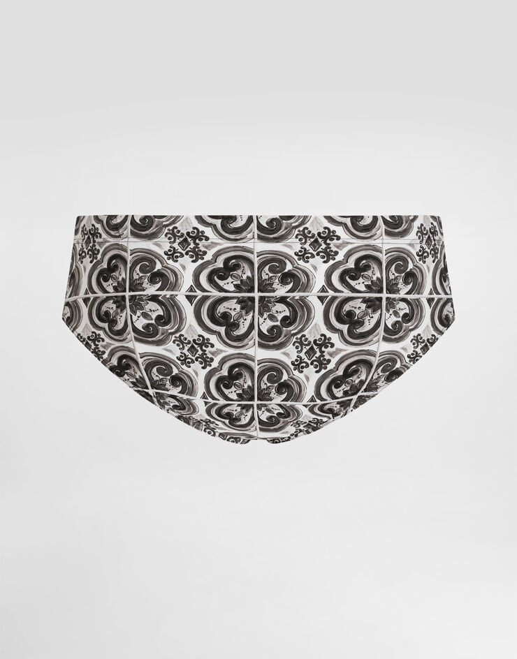 Dolce & Gabbana Bañador slip con estampado de mayólica Multicolor M4A09JHPGGR