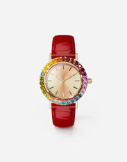 Dolce & Gabbana Iris watch in rose gold with multi-colored fine gems Gold WEJP1GWROD1