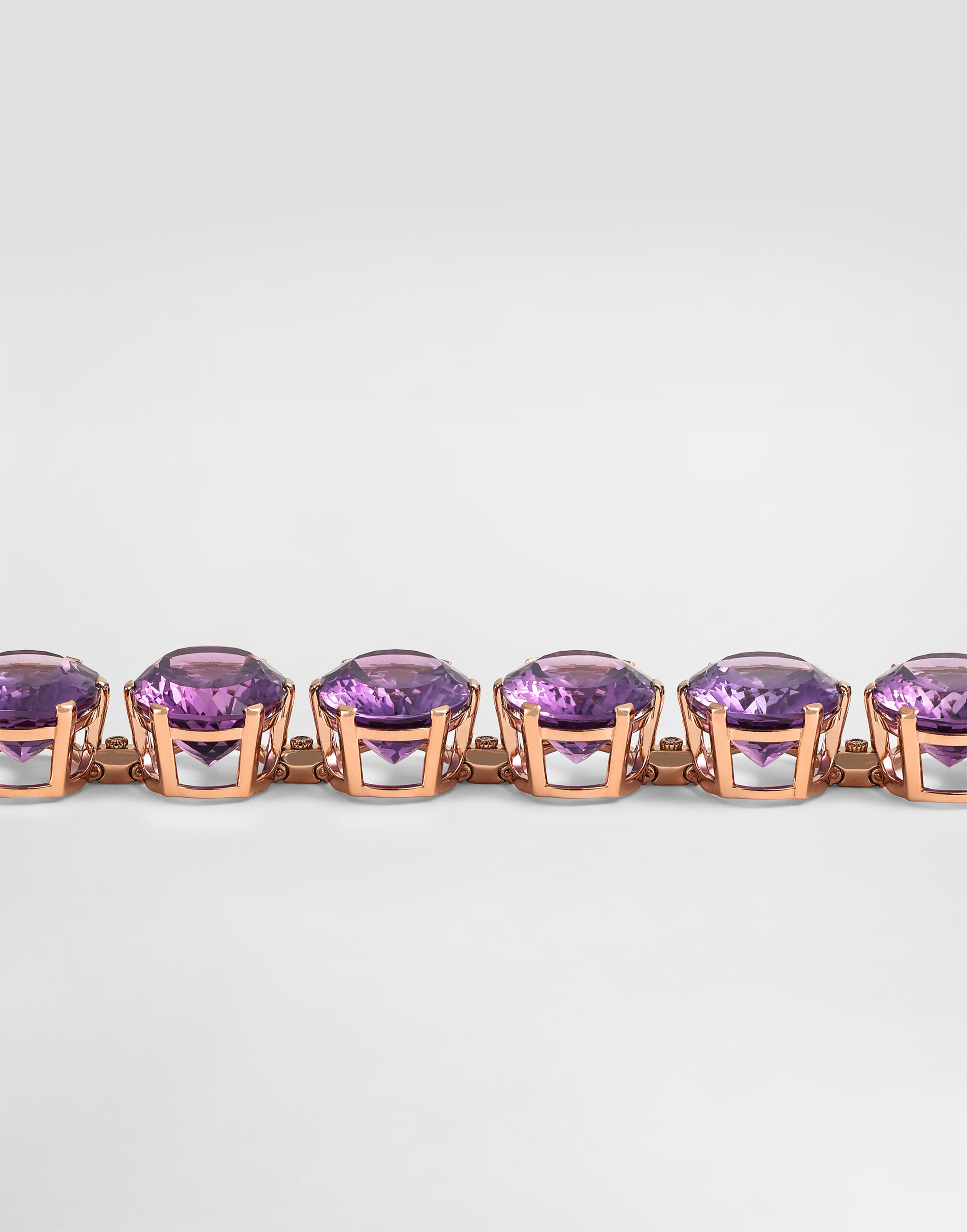 Anna bracelet in 18kt red gold with amethysts and diamonds in Red