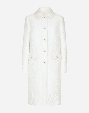 Dolce & Gabbana Brocade coat with DG buttons Print F0AH2THI1BD