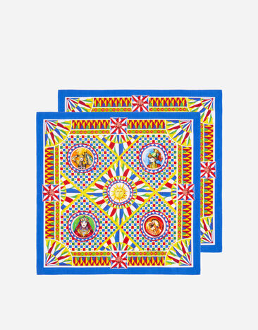 Dolce & Gabbana Set of 2 Linen Napkins Multicolor TCGS06TCAEM