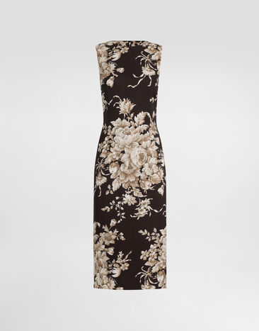 Dolce & Gabbana Robe en charmeuse à imprimé roses Imprimé F6GASTFSA7Y