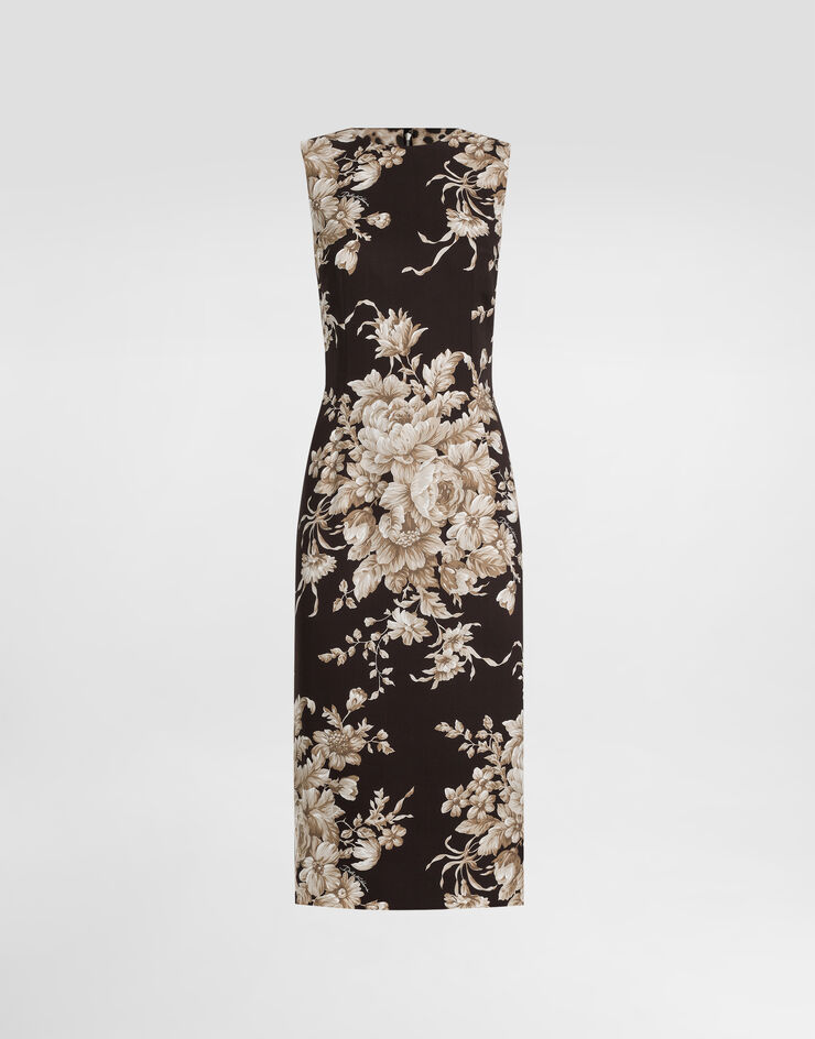 Dolce & Gabbana 玫瑰印花素绉缎连衣裙 版画 F6GASTFSA7Y
