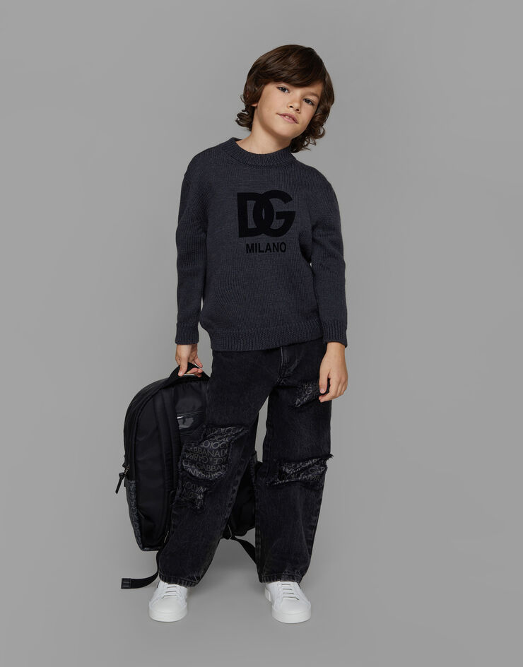 Dolce&Gabbana حقيبة ظهر نايلون بتفاصيل شعار جاكار متعدد الألوان EM0125AA980