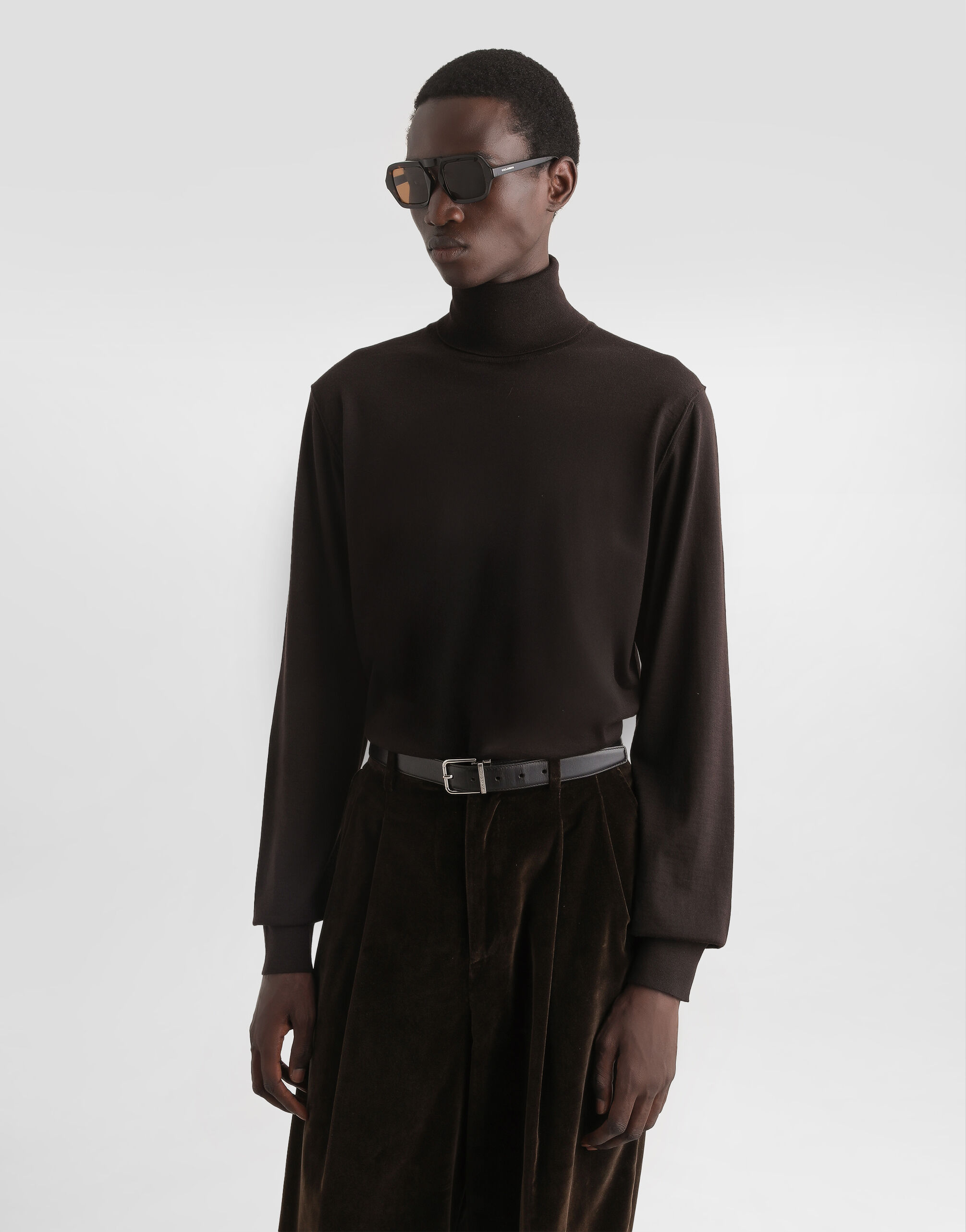 Cashmere turtleneck pullover in Brown for Men | Dolce&Gabbana®