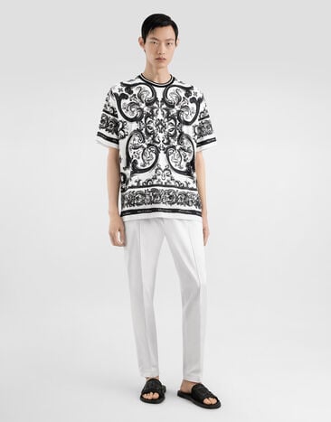 Dolce & Gabbana Majolica-print short-sleeved t-shirt Multicolor G8PN9TII7HM