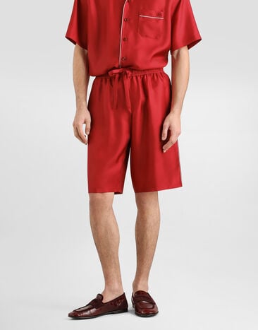 Dolce & Gabbana شورت برمودا Vanity من تويل حرير Red GV5MAZFU1XB