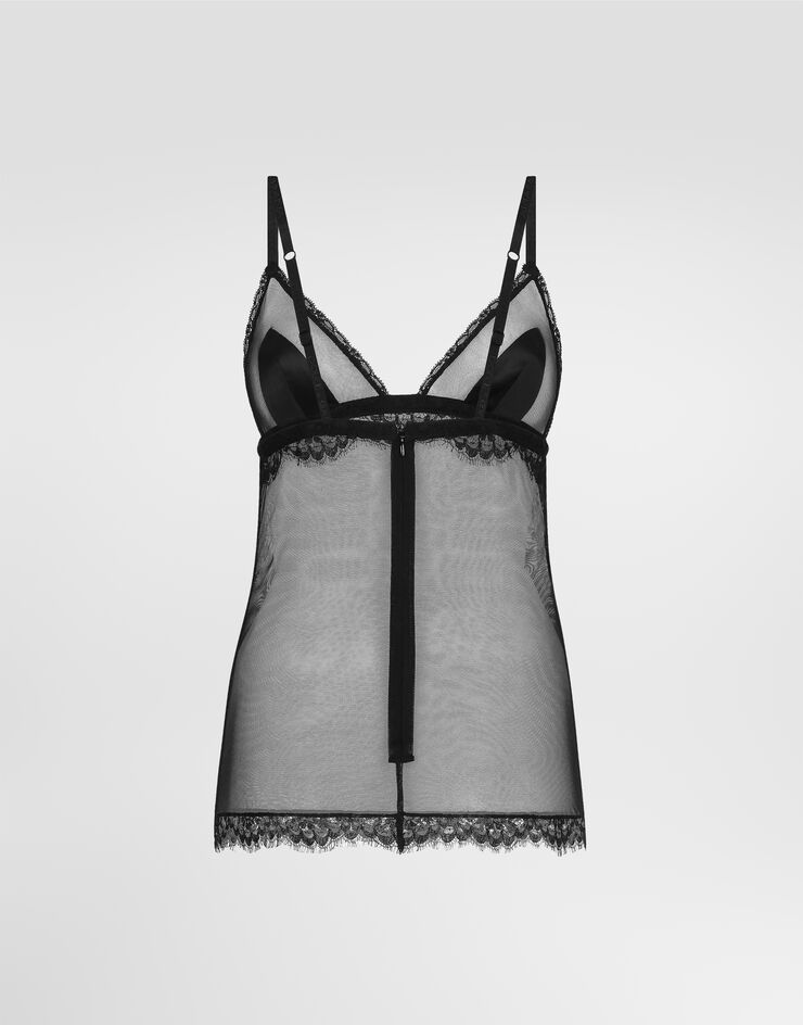 Dolce & Gabbana Lace and tulle camisole Dolce & Gabbana Lace and tulle camisole Black O7E04TONN35